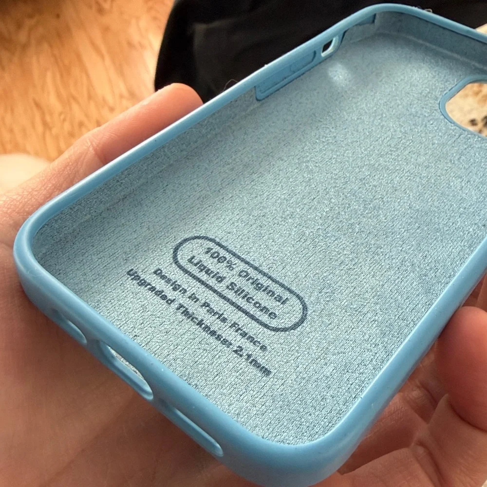 Blue Silicone Phone 14 Case
